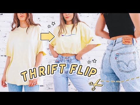 12 SUMMER THRIFT FLIPS ☆ jeans to shorts, cropped tops, patches + more diys!