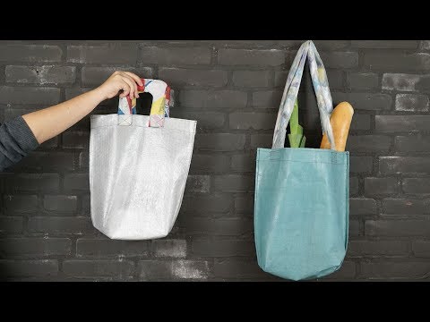 Make a durable tote bag from shitty plastic bags #preciousplastic