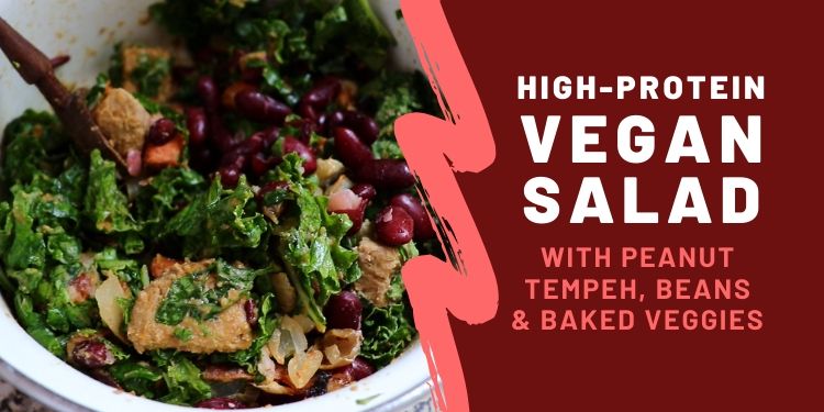 Vegan High Protein Bean Salad With Tempeh